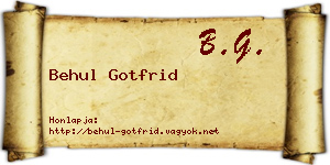 Behul Gotfrid névjegykártya